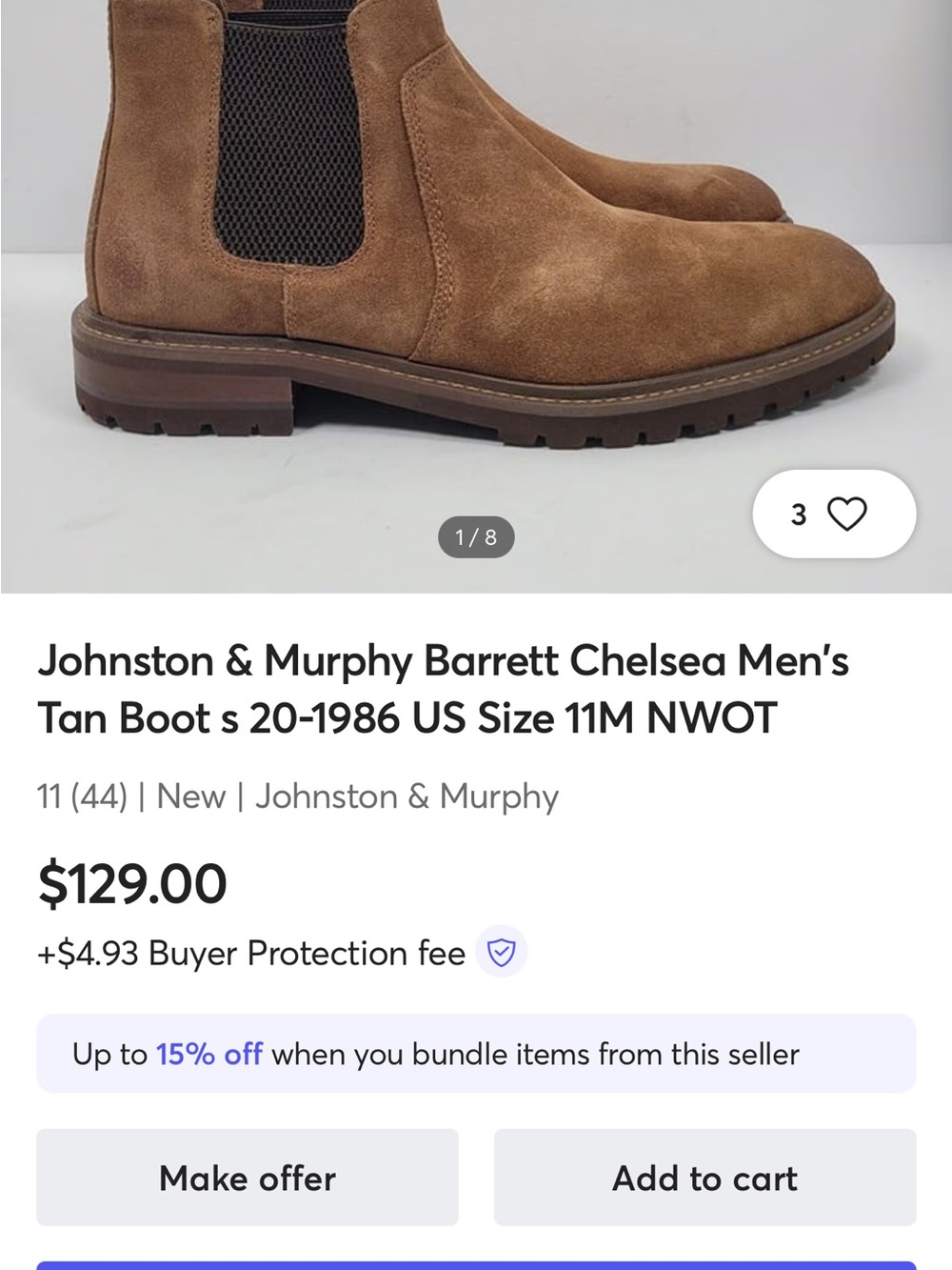 Johnston & Murphy Brown Suede Chelsea Boots - Picture 5 of 5